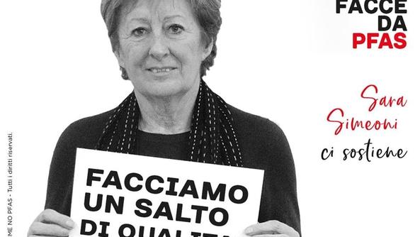 Sara Simeoni nel manifesto della campagna anti Pfas