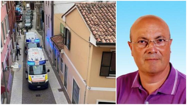Le operazioni di soccorso, in centro a Legnago, per il dottor Paolo Gazzani