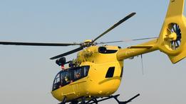 L’elicottero di Verona Emergenza che ha trasferito il ciclista in ospedale