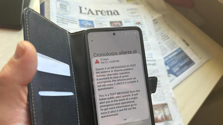 Il messaggio It-Alert scattato alle 12 sui cellulari del Veneto