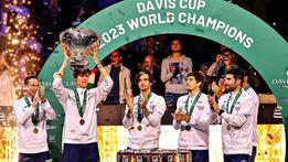 L'Italia festeggia la vittoria della Coppa Davis di Tennis