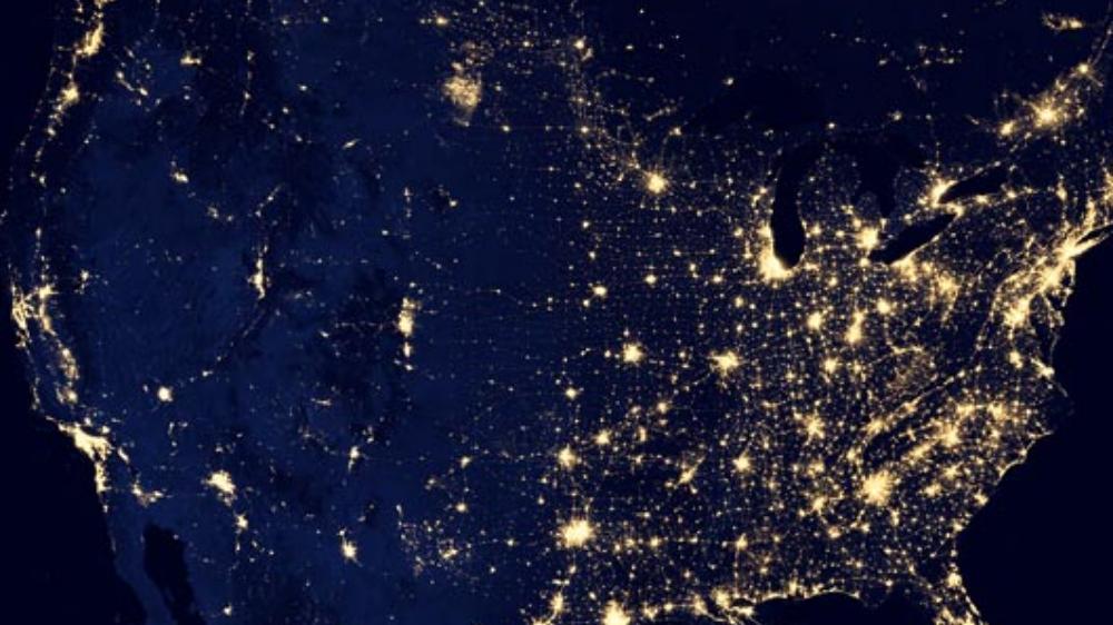 Notte americana vista dallo spazio