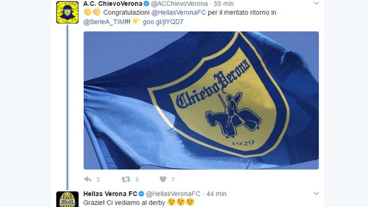 Hellas e Chievo su Twitter