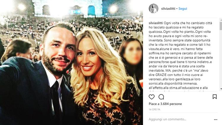 L'addio a Verona della moglie di Pazzini su Instagram