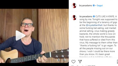 Il post di Bryan Adams