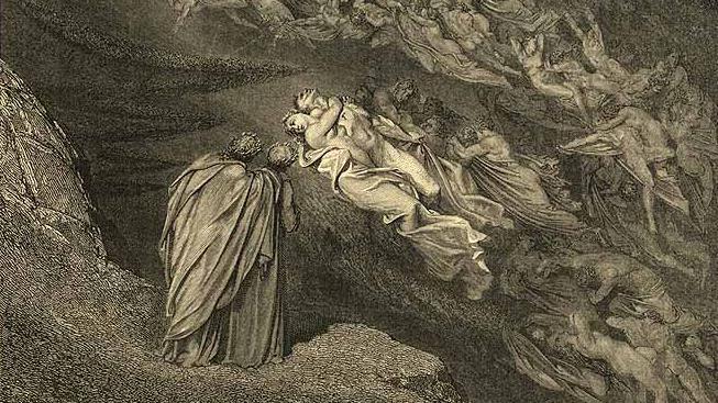 Incisione di Gustave Doré, Paolo e Francesca