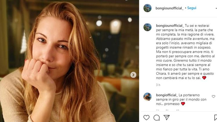 Il post Instagram di Daniel, il fidanzato di Chiara