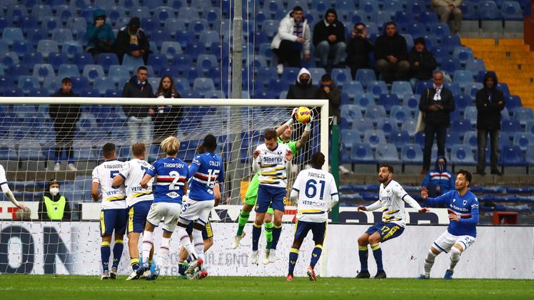 Un momento di Sampdoria-Verona (fotoexpress)
