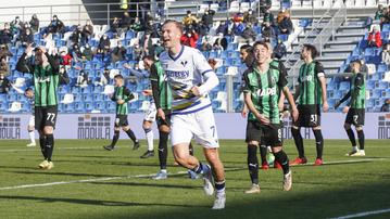 Antonin Barak festeggia il gol contro il Sassuolo