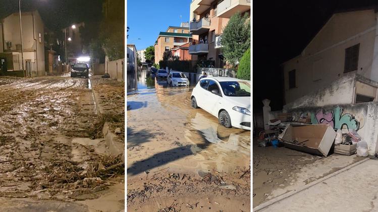 L'ondata di acqua e fango che ha invaso le strade di Senigallia (Grigoli)