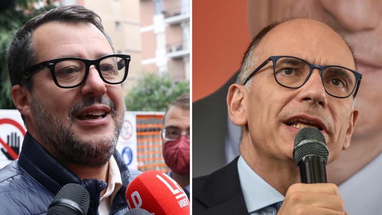 Da sinistra Matteo Salvini ed Enrico Letta