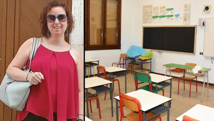 Giovanna Fabrica, la maestra scomparsa, e l'aula dove si è consumato il dramma (Diennefoto)