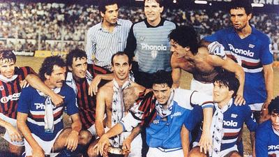 Coppa Italia 1984-85: Renica è il terzo sinistra, Vialli è sopra Mancini