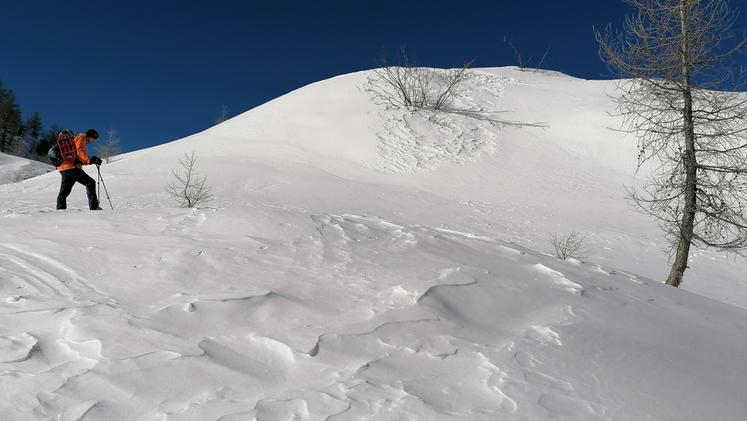 La neve «ventata» sopra il rifugio Erdemolo
